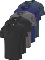 5 Pack Men's Dry Fit T Shirts, Athletic Running Gym Workout Short Sleeve Tee Shirts for Men - Image 2
